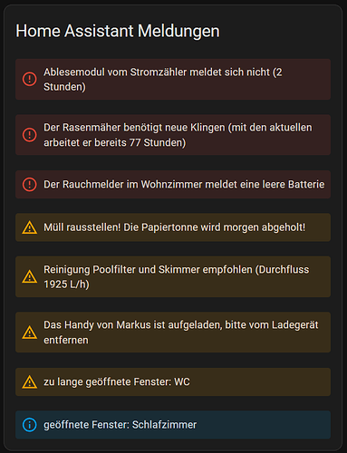 Status Card Example