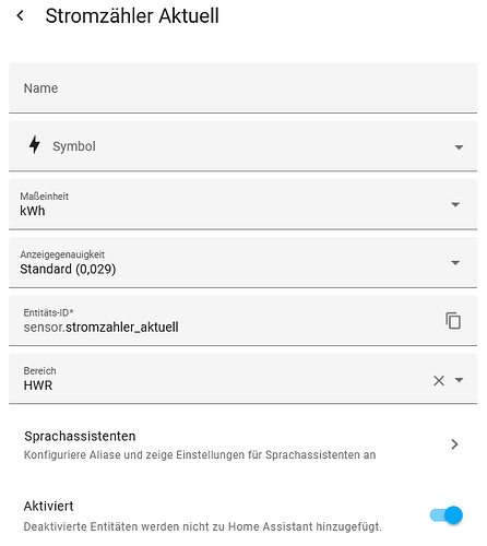 Stromzähler aktuell