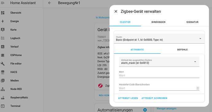 ZigbeeGerätverwalten