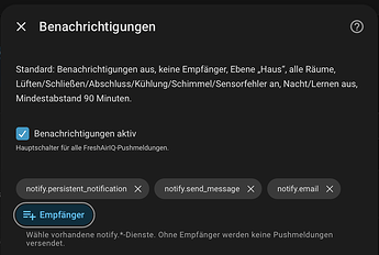 Einstellungen Integration