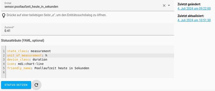 Poollaufzeit