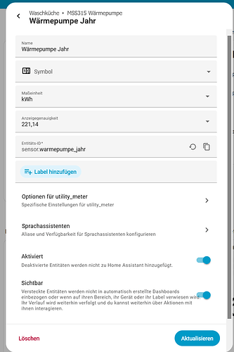 Verbrauchszähler WP Jahr