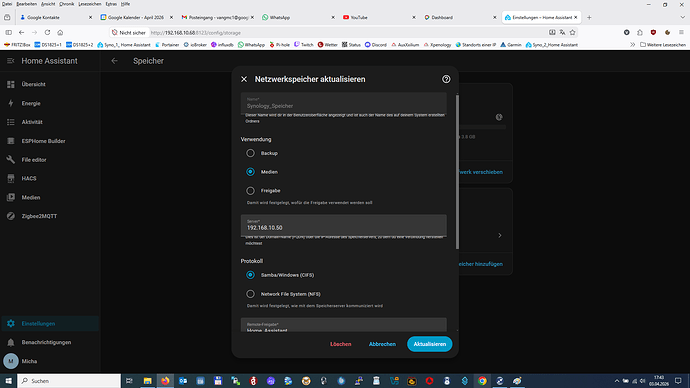 Home Assistant externer Speicher