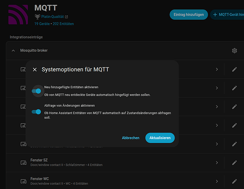 MQTT-Systemoptionen