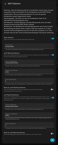 MQTT-Optionen