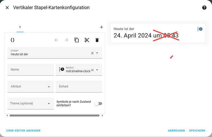 Aktuelles Datum ohne digitale Zeit