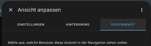 Ansicht - Sichtbarkeit