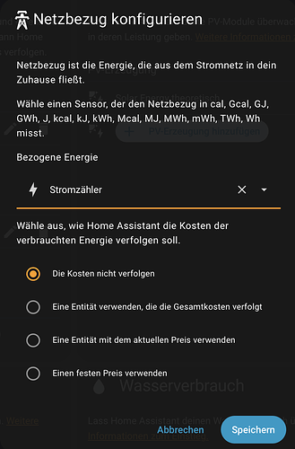 Energie Dashboard Netzbezug