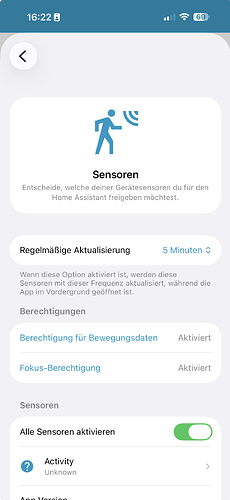 CompanionApp-Sensoren