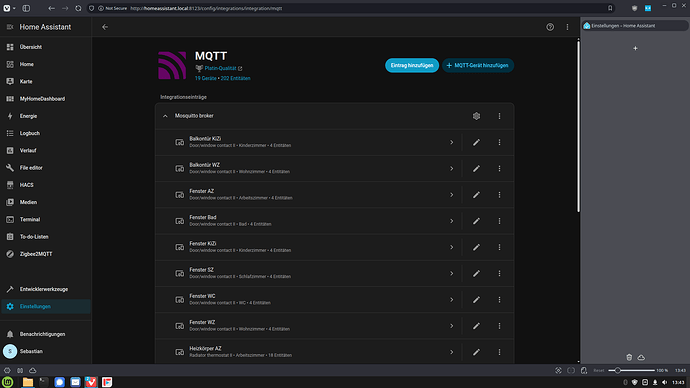 MQTT-Geräteauflistung