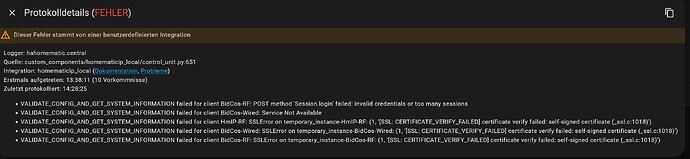 fehlermeldung HM Instanz
