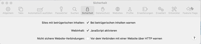 Safari Einstellungen Sicherheit
