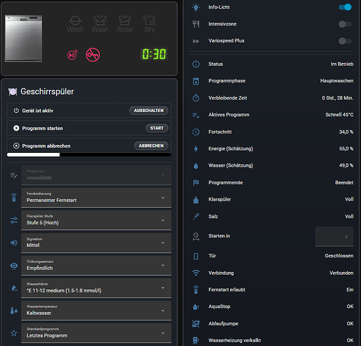 DEV Setup Dishwasher zusammen.lauf