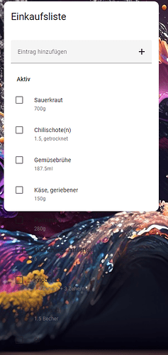 einkaufsliste