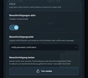 Einstellungen iOS App