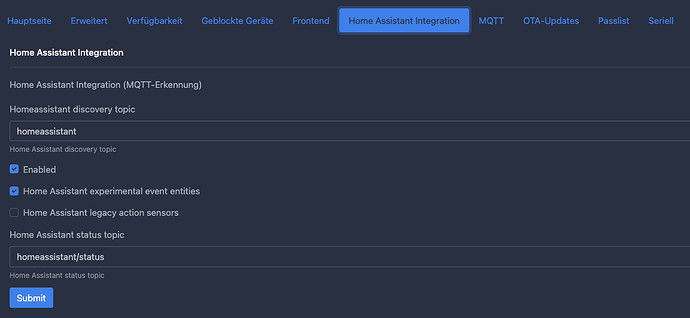 Home Assistant Integration