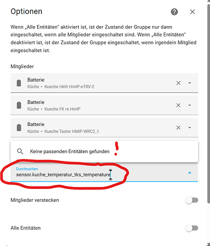 Entität nicht da