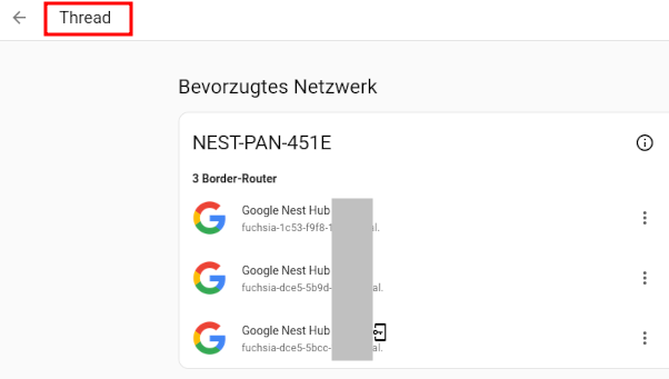 Google Geräte und Thread Border Router - Allgemein - simon42 Community