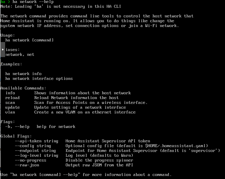 HA_CLI_Network_Help