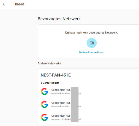 Google Geräte und Thread Border Router - Allgemein - simon42 Community