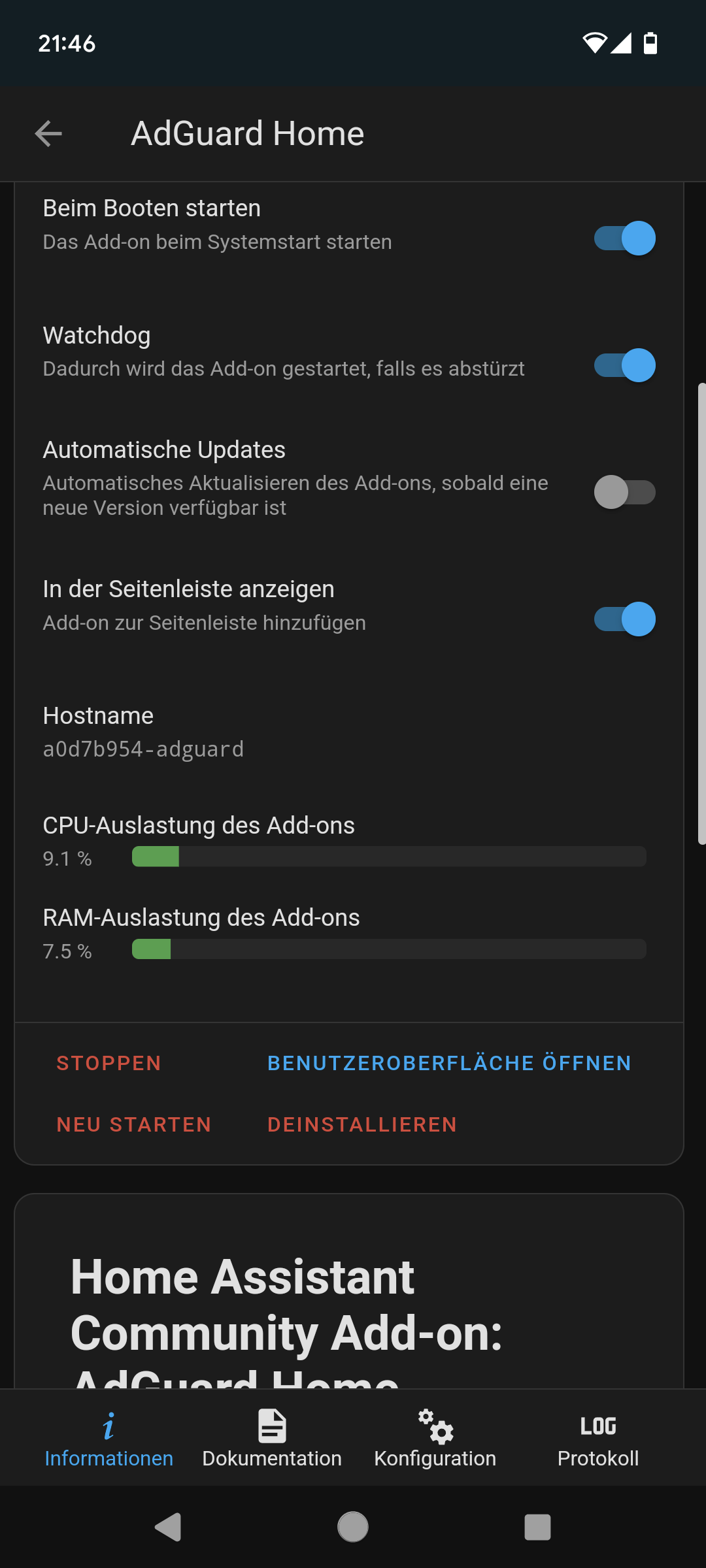 AdGuard Home CPU Last - Add-ons - simon42 Community