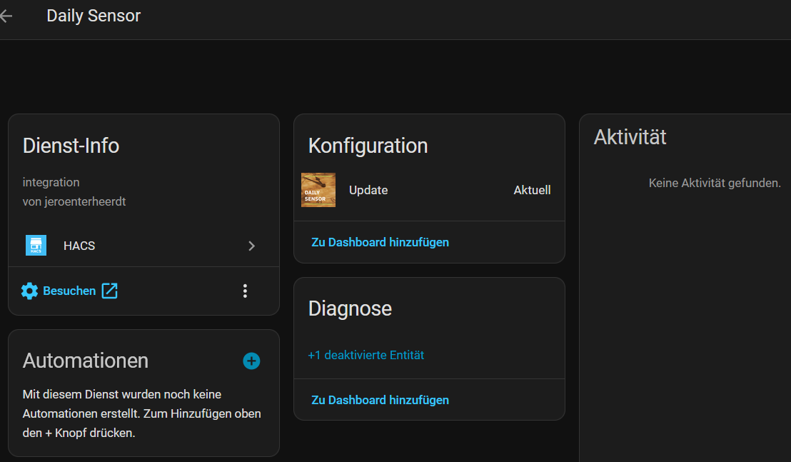 Daily Sensor Daily sensor - Menü zum Konfigurieren passt nicht - Allgemein - simon42 ...