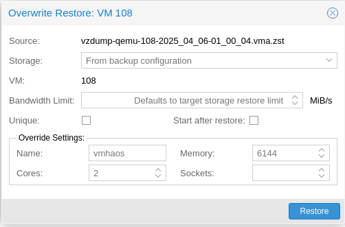 HAVM_Restore